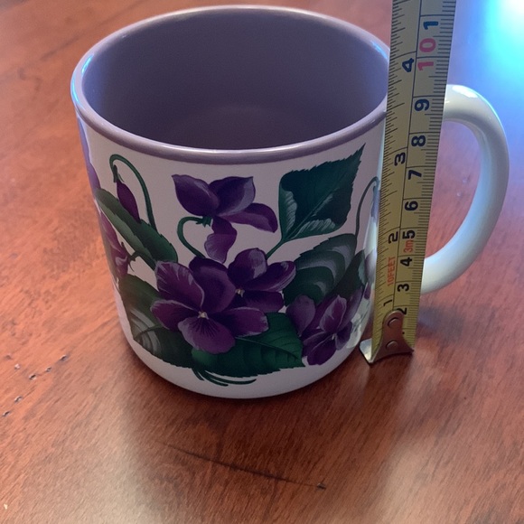 Vibrant Purple Pansy and Green Leaves Coffee Cup/Mug - Picture 6 of 7